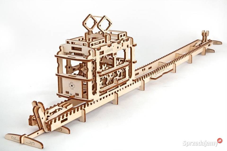 TRAMWAJ na szynach Model mechaniczny do