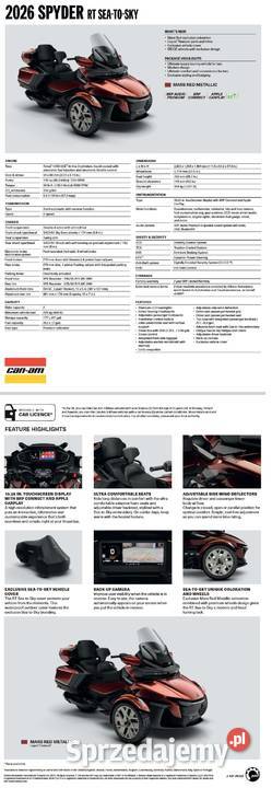 CanAm Spyder RT SEATOSKY 1330 ACE SE6 Mars Red Nowy Sącz