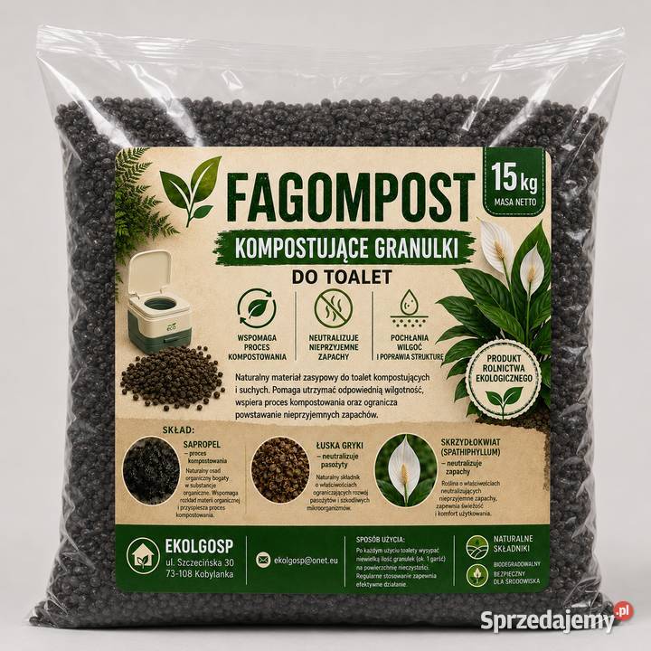 Fagompost granulat żwirek do toalety 15 Szczecin