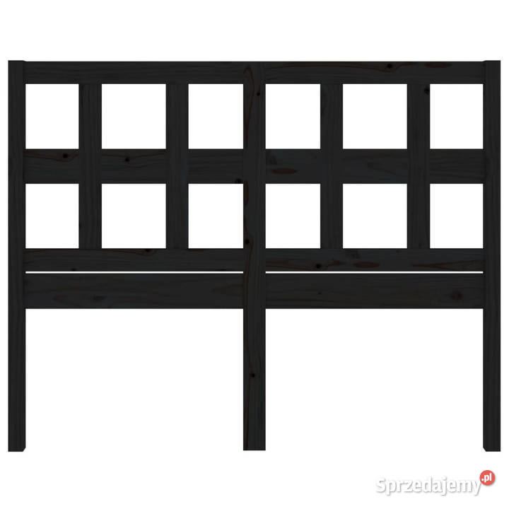 Wezgłowie łóżka czarne 1455x4x100 lite drewno