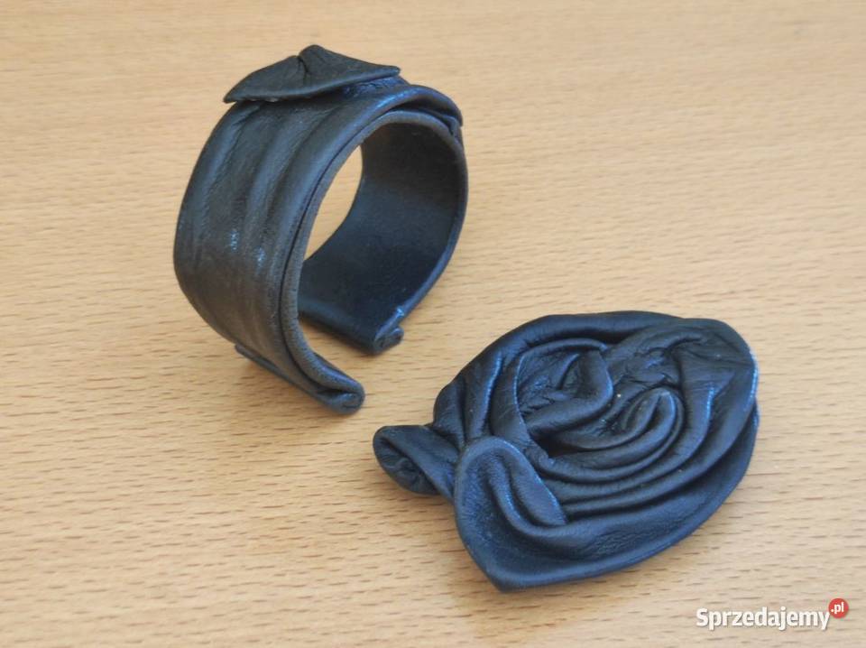 skóra skórzany komplet biżuterii artystyczny Kielce