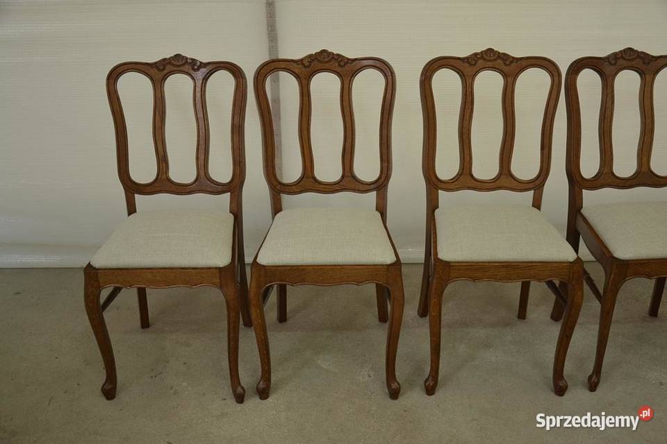krzesła ludwikowskie komplet 6 krzeseł Poddębice