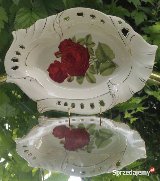 Porcelana zdobiona motywem róż Porcelana i szkło Pabianice sprzedam