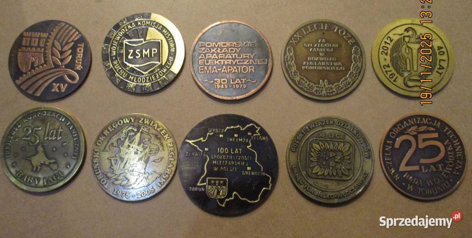 Toruńskie medale okolicznościowe 10 sztuk