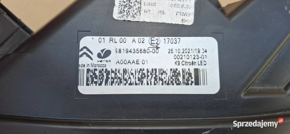 CITROEN LAMPA LEWA LED DRL ŚWIATŁO DZIENNE LEWE osobowe Światła do jazdy dziennej DRL