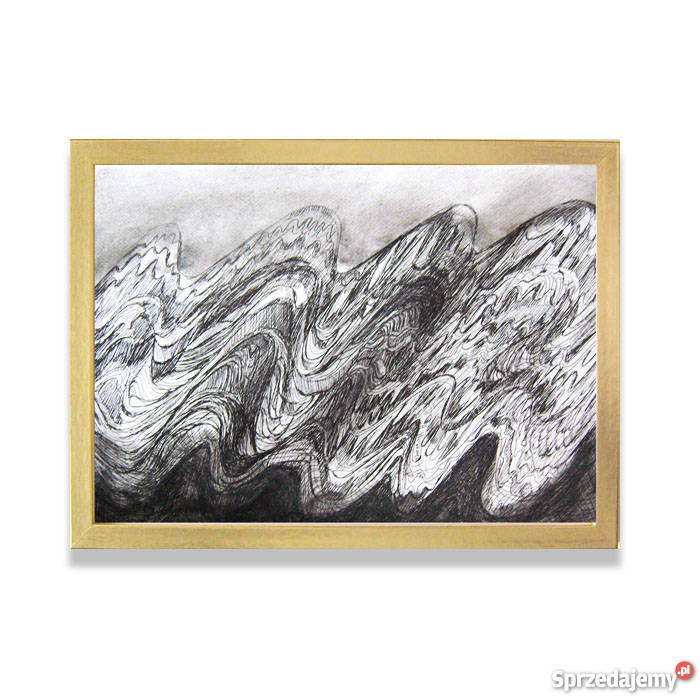 Fala czarno biały rysunek Sztuka współczesna śląskie Katowice