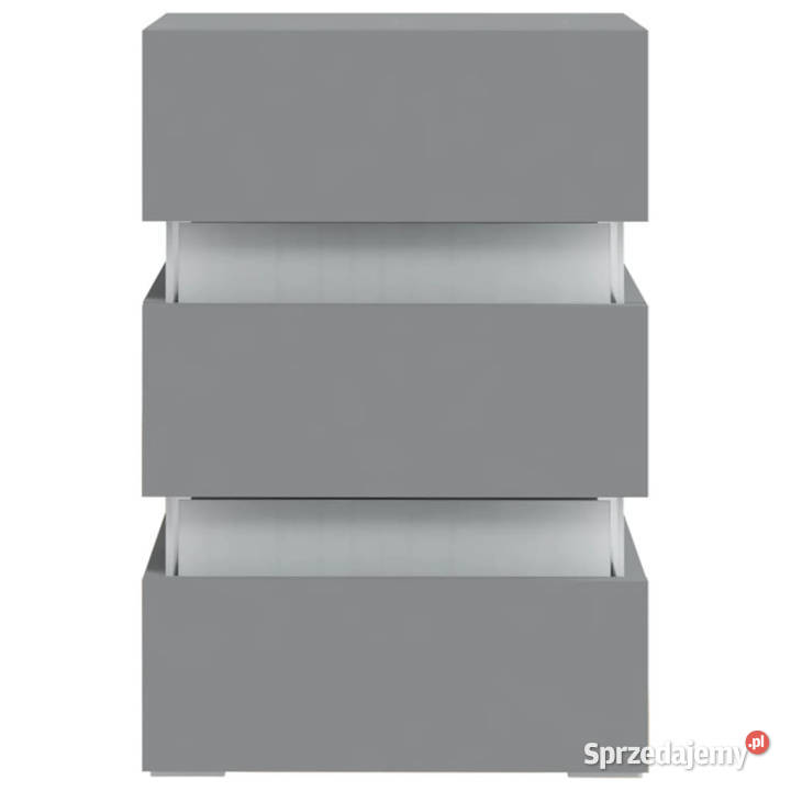 Szafka nocna z LED szara 45x35x67 materiał Warszawa