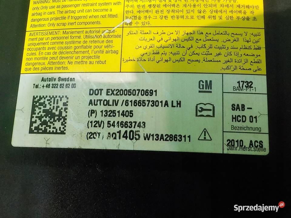ORLANDO 20 VCDI 11r 5D AIRBAG poduszka fotela osobowe Suków