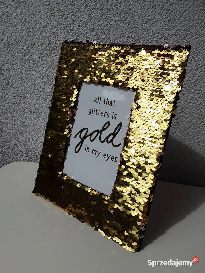 Ramka Glamour złote i brązowe cekiny odwracalne mazowieckie Warszawa sprzedam