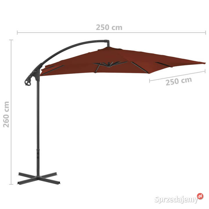 Parasol wiszący ze stalowym słupkiem 250x250 mazowieckie Warszawa