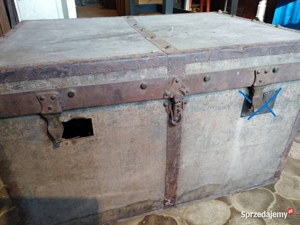 Stara zabytkowa skrzynia Moritz Madler Berlin Pozostałe śląskie Dąbrowa Górnicza