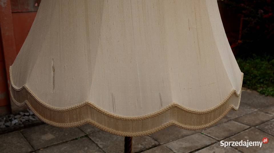 Unikatowa Stojąca Mosiężna Lampa z Kryształem Antyki