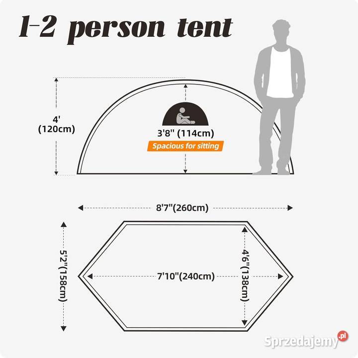 ATTONER Namiot kempingowy 2 osób Oświęcim sprzedam