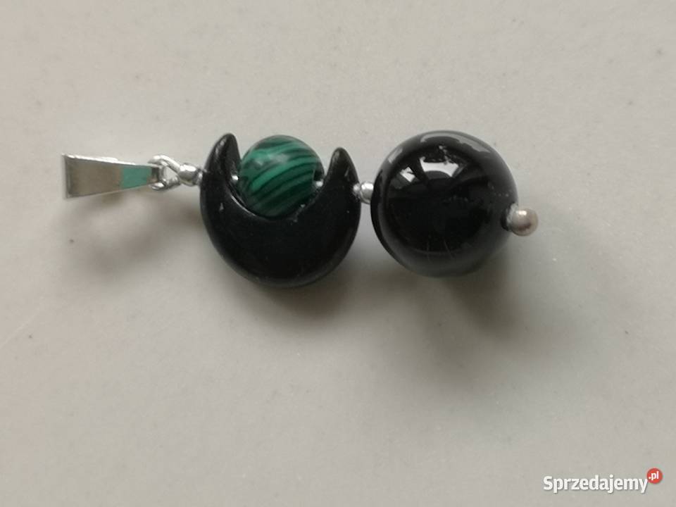 Zawieszka amulet onyks malachit srebro Dla kobiet Toruń