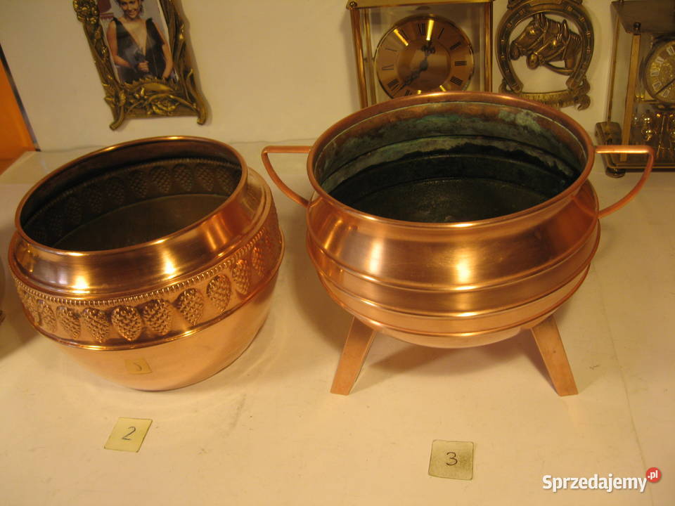 Piękna donica Miedź mosiądz Kolekcja Poznań