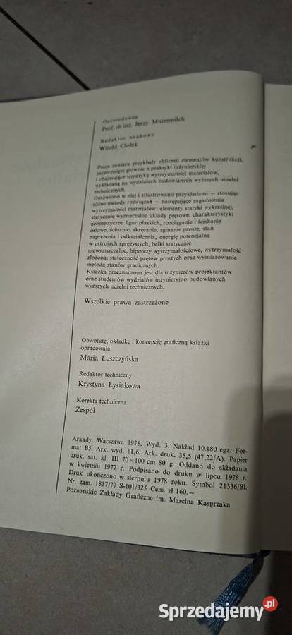 Pierwsze wydanie Wytrzymałość materiałów Łęczyca