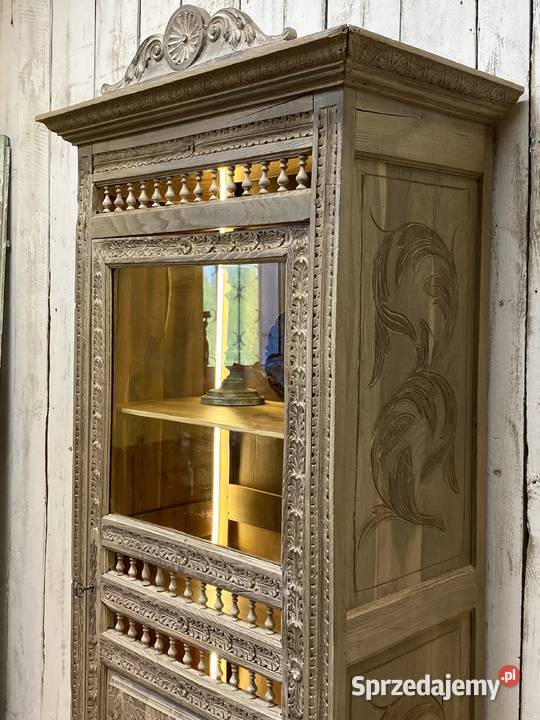 Francuska komodasłupkowa dąb bielony witryna w Warszawa