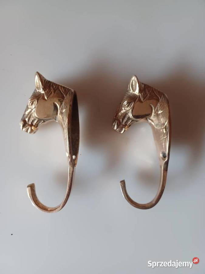 Mosiężny masywny wieszak koń Kolekcja Poznań