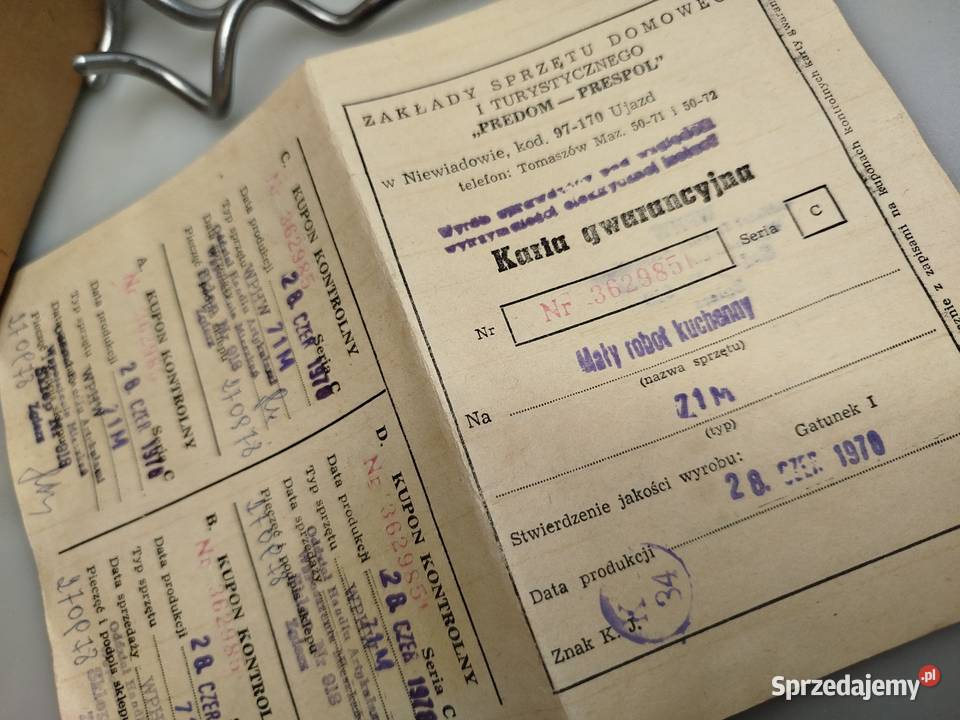 Robot kuchenny Niewiadów Robót 71M z PRL łódzkie