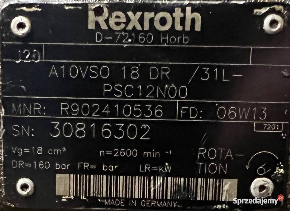 Rexroth A10VSO 18 DR 31LPSC12N00 R902410536 Poznań