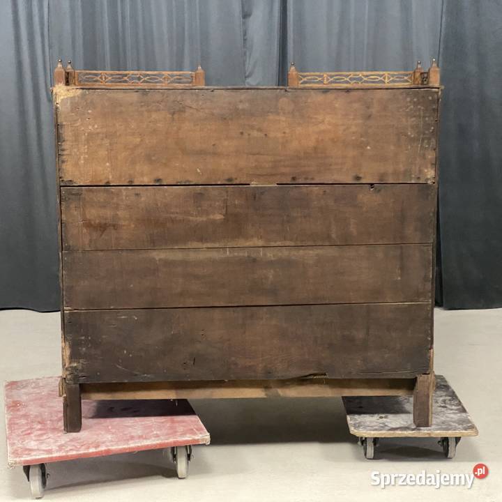 Sekretarzyk dębowy neorenesansowy koniec XIX w Meble Budno