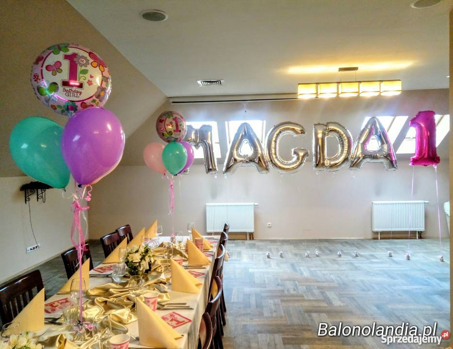 Balony na roczek balony z helem pierwsze urodzin Katowice