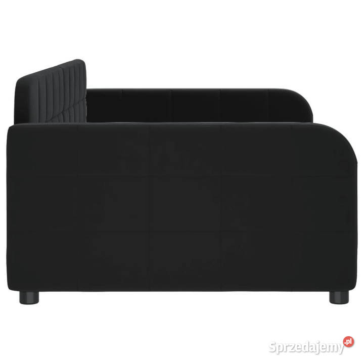 Sofa z funkcją spania czarna obita aksamitem Warszawa
