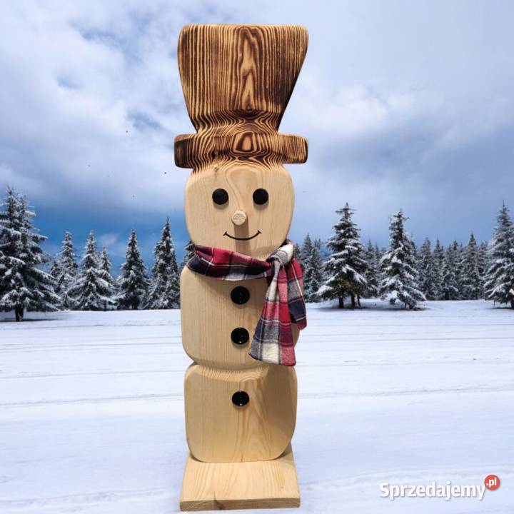 Bałwanek duży drewniany świąteczny 73 Boże Narodzenie