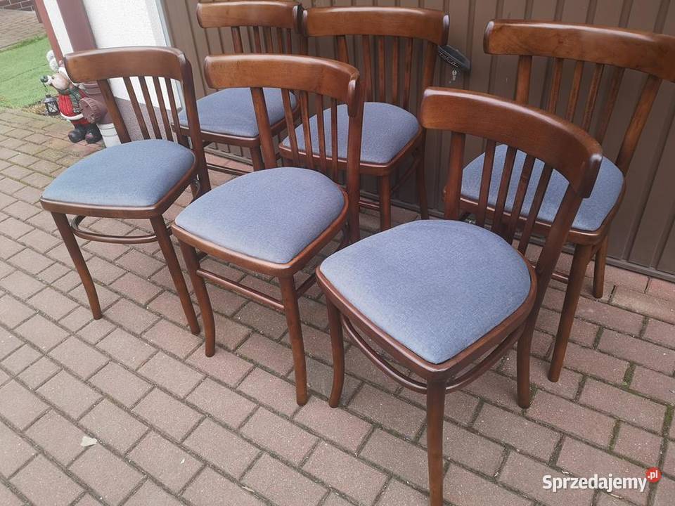 Krzesła PRL Stare Antyk Komplet 6 Sztuk Swarzędz
