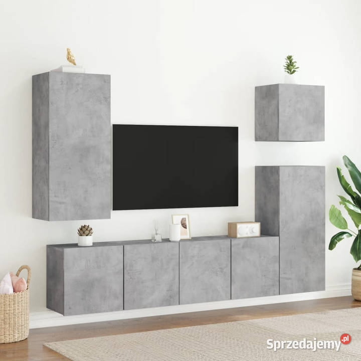 Ścienna szafka TV szarość betonu 80x30x41 mazowieckie