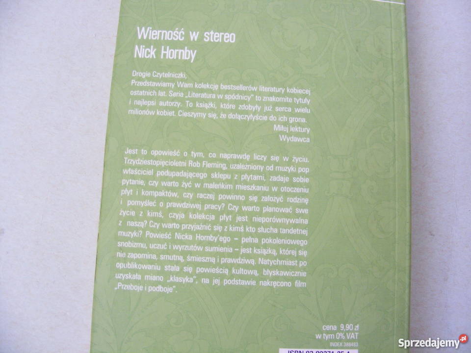 Wierność w stereo Nick Hornby Oborniki Śląskie