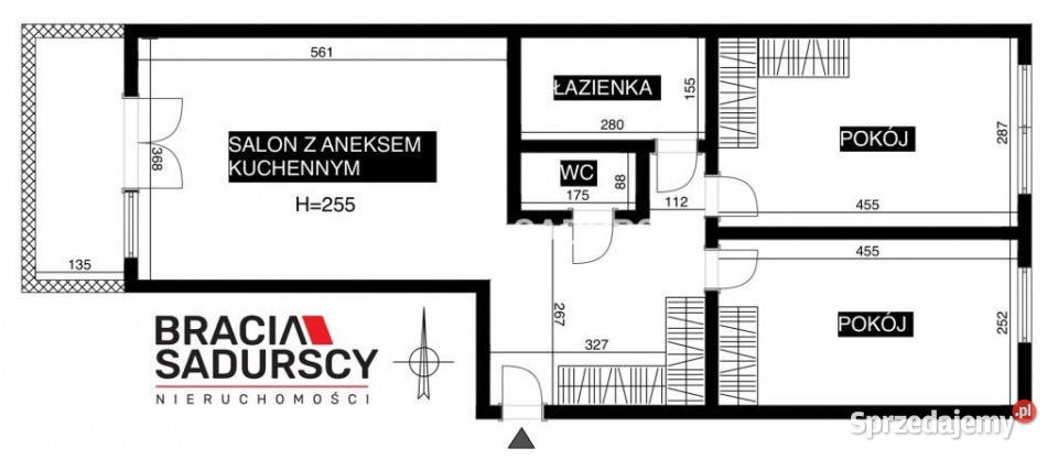 Mieszkanie Kraków Składowa 617 metrów 3 pokojowe