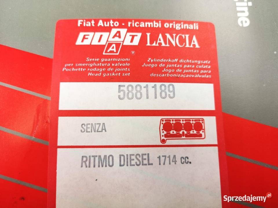 ZESTAW USZCZELKI GŁOWICY FIAT REGATA 17D 1986 lubelskie