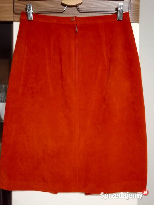 Spódnica prosta kopertowa pomarańczowy