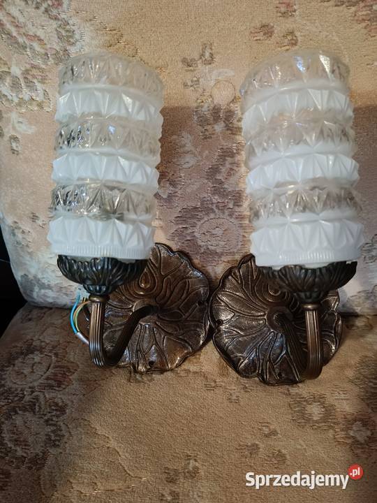 Stare kinkiety z podstawami mosiężnymi i kujawsko-pomorskie Lipno