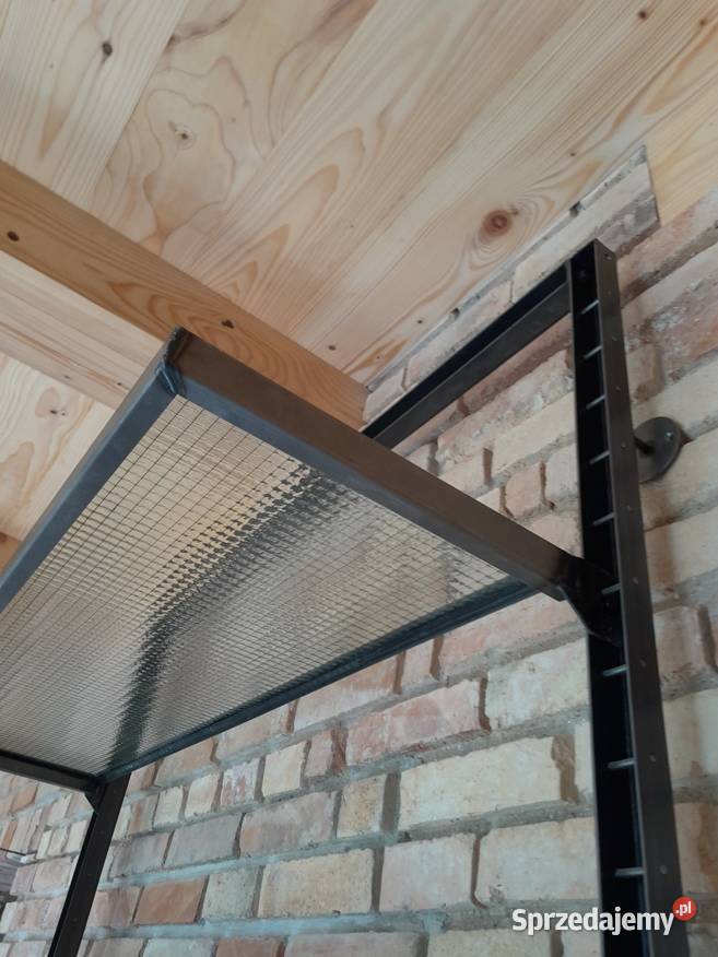 Regał z półkami szklanymi półka regał szkło loft