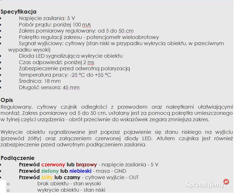 Czujnik ruchu do sterowników schodowych