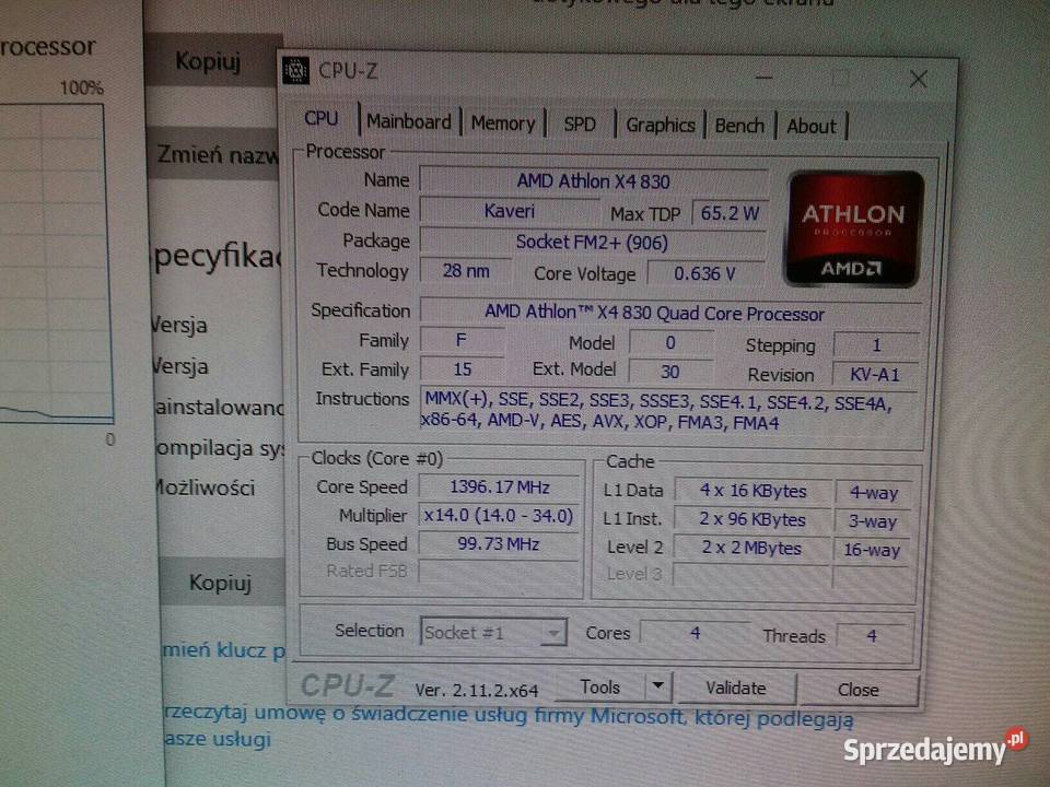 AMD Athlon X4 830 FM2 Quad Core 3GHz turbo 34GHz Bydgoszcz