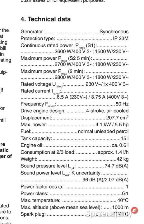 Agregat prądotwórczy Herkules SE 3000 sprzedam