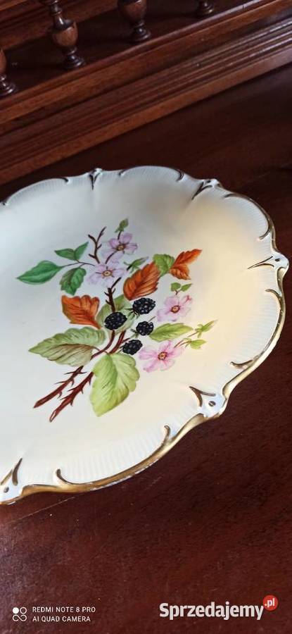 Patera z gałązką kwitnącej jeżyny Syg dedykacja Gdańsk