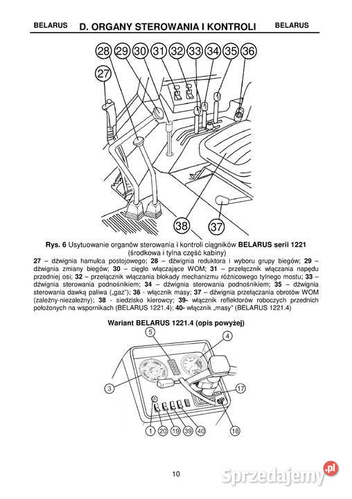Instrukcja obsługi Belarus MTZ 1221 1221212213 Stalowa Wola
