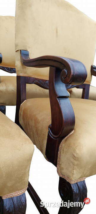 KOMPLET KRZESEŁ Z FOTELAMI NA LWICH ŁAPACH Meble Szczecin