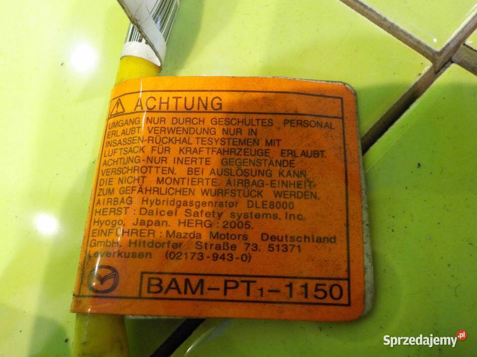 MAZDA MX5 III 06r 2D AIRBAG poduszka fotela Suków