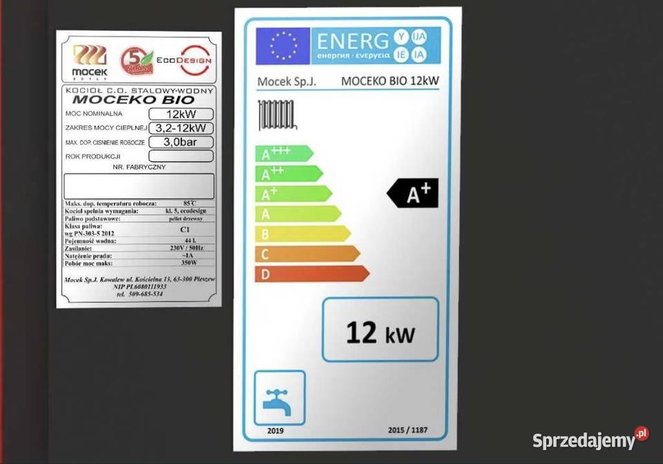 Kotły Mocek kocioł MOCEKO BIO 12 kw pellet drewno Koźminiec