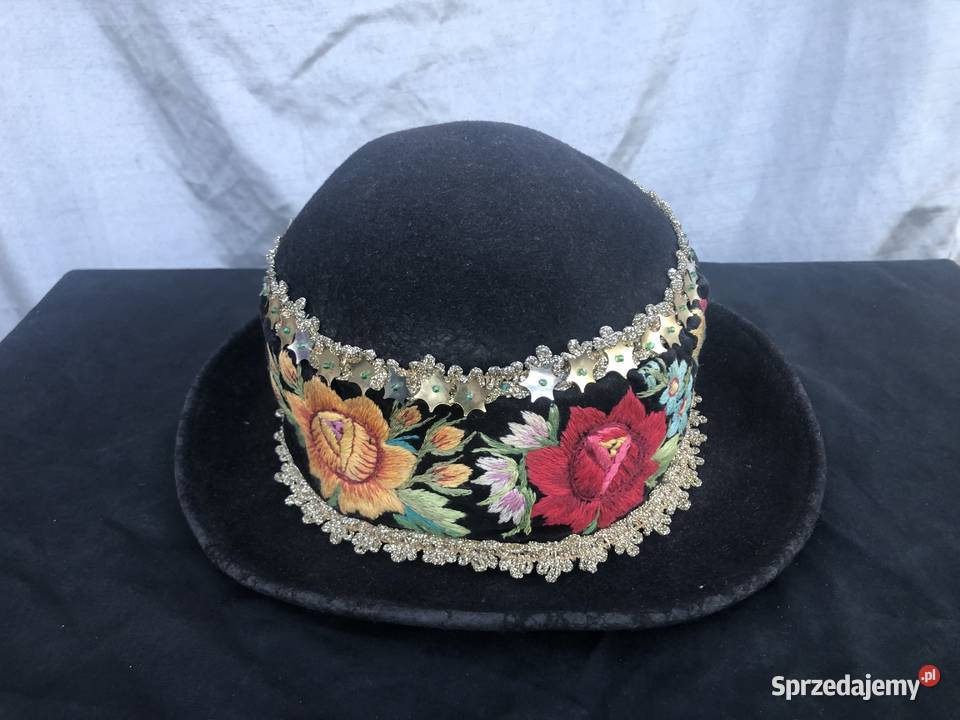 Kapelusz Łowicki zabytkowy Stroj Łowicki Łowicz