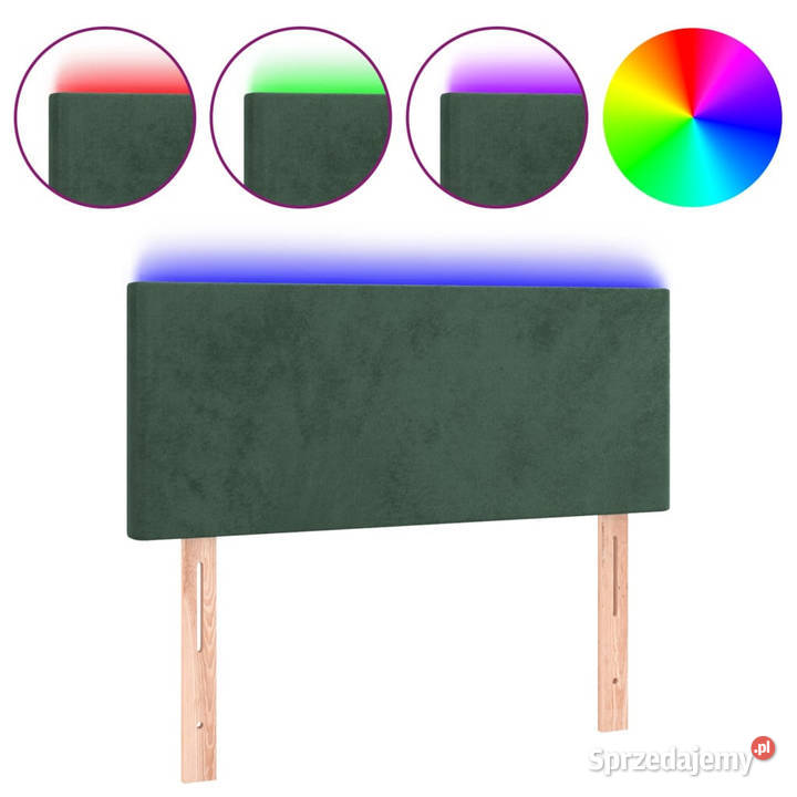 Zagłówek do łóżka z LED ciemnozielony 100x5x7888 sprzedam