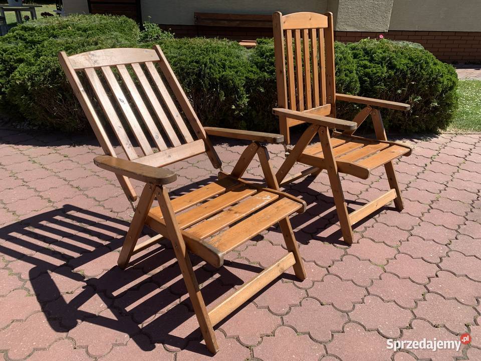 Leżak drewniany rozkładany krzesło z regulacją Garwolin