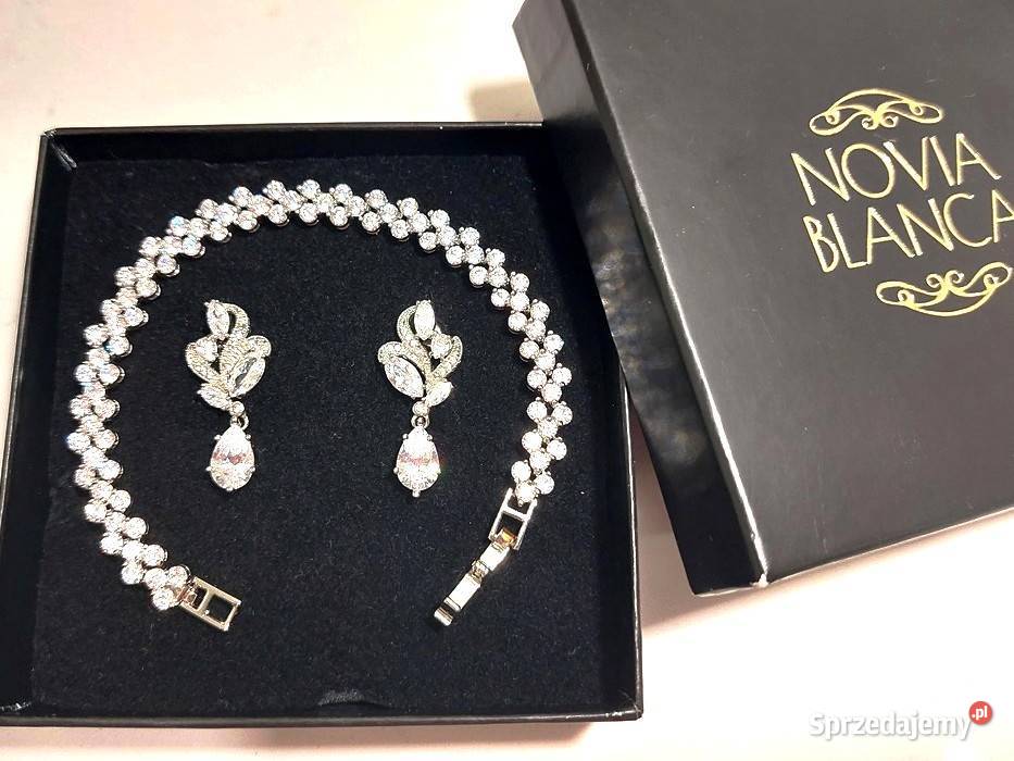 Kolczyki i bransoletka Novia Blanca cyrkonie Dla kobiet Warszawa sprzedam