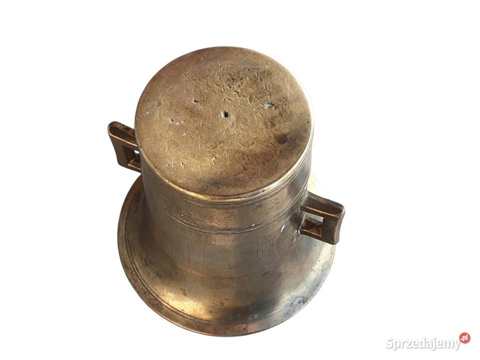 Stary mosiężny moździerz kuchenny sygnowany lata Cieszyn