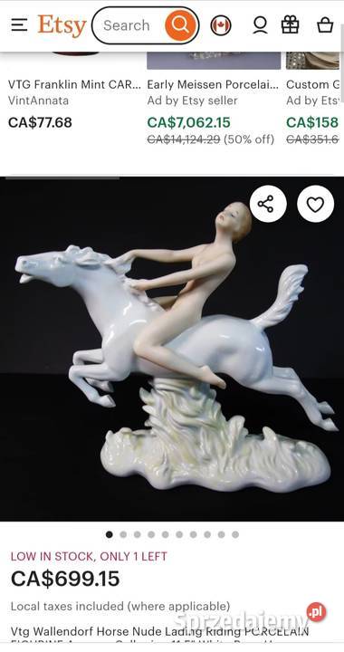 Wyjątkowa Figurka Amazonki na galopującym koniu